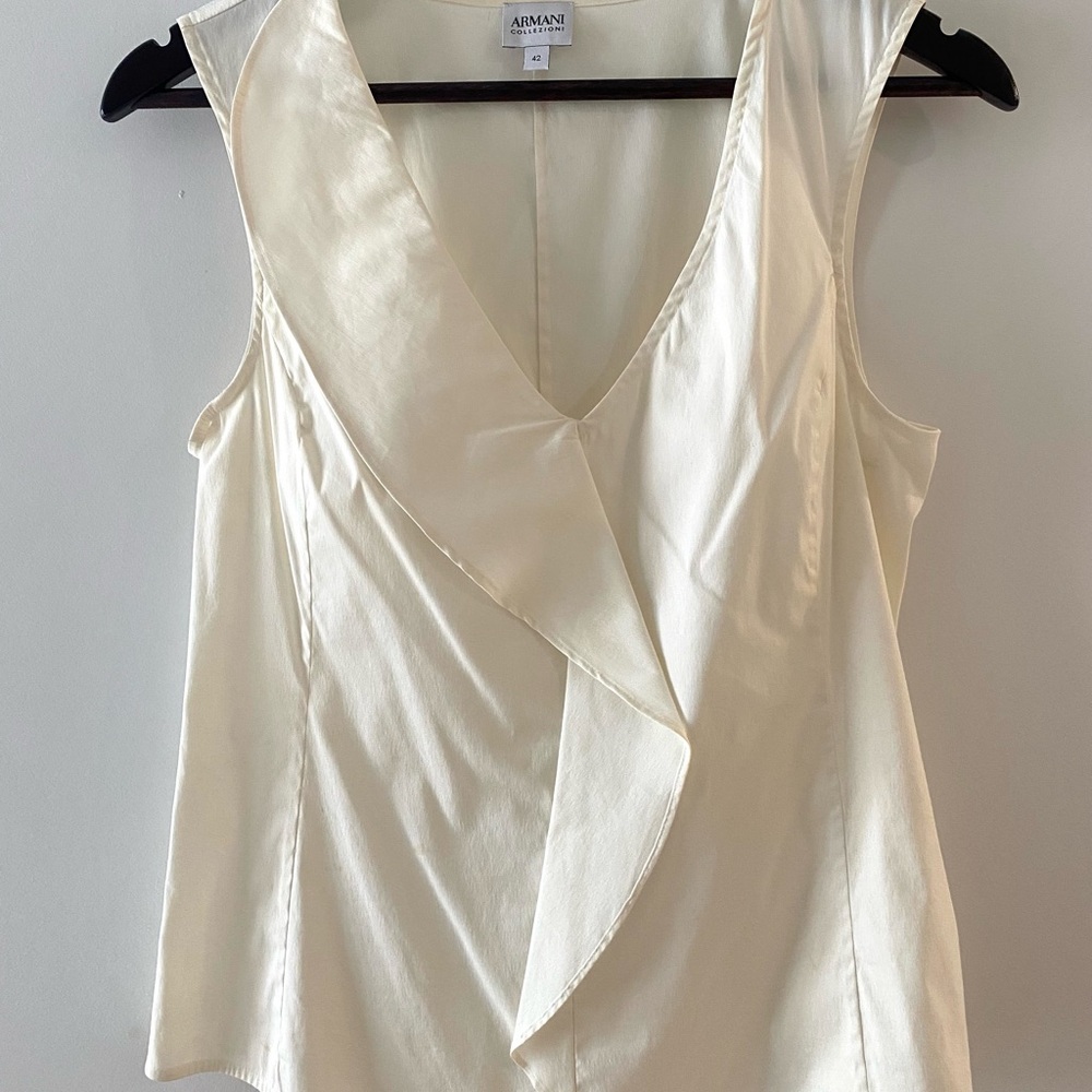 Armani Collezioni Cream Sleeveless Blouse